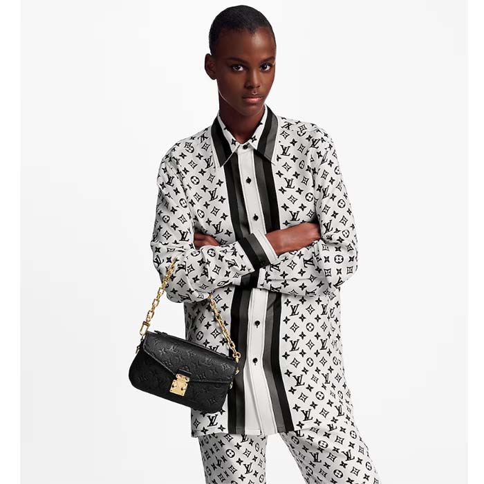 Louis Vuitton LV Women Pochette Métis East West Bag Black Grained Cowhide Leather