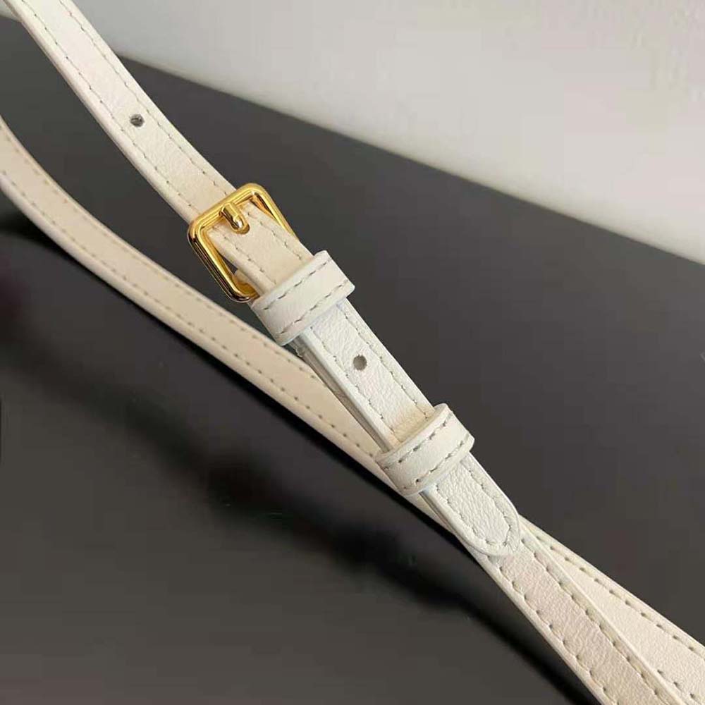 Fendi Women First Small White Leather Bag with Exotic Details