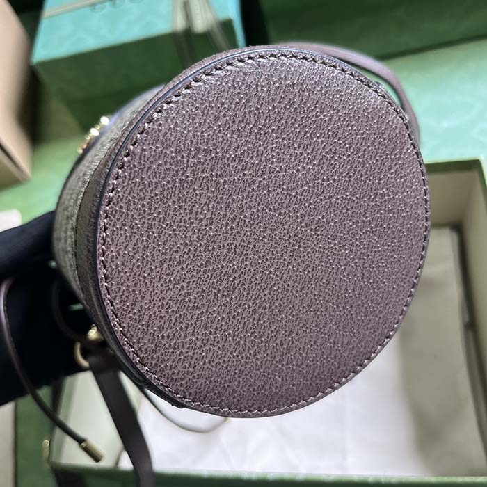 Gucci GG Unisex Ophidia Mini Bucket Bag Beige Ebony GG Supreme Double G