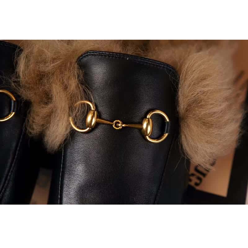 Gucci GG 2015 Re-Edition Women’s Princetown Black Metal-Free Tanned Leather Flat