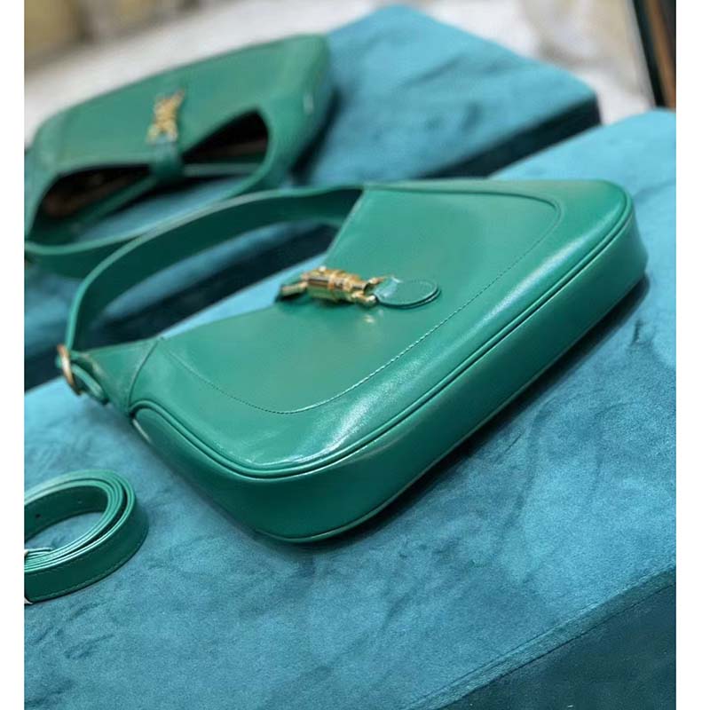 Gucci Women Jackie 1961 Small Shoulder Bag Emerald Green Leather