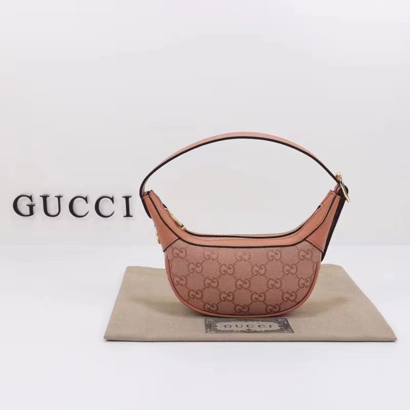 Gucci Women Ophidia GG Mini Bag Pink Canvas Double G Rose Gold Hardware