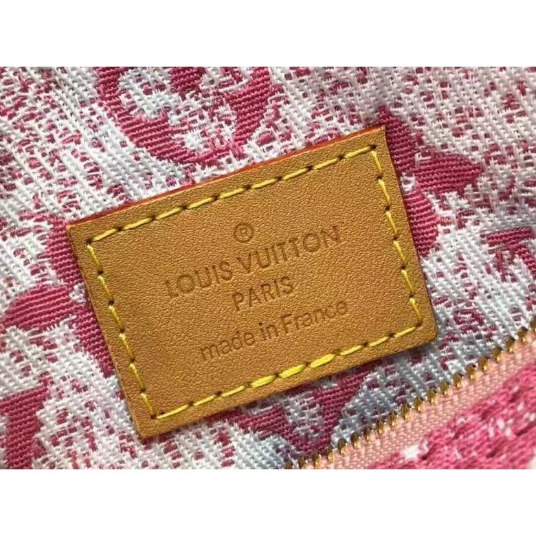 Louis Vuitton LV Women Nano Speedy Monogram Jacquard Denim Pink Cowhide Leather