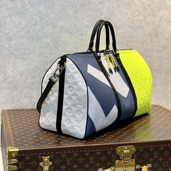 Louis Vuitton LV Unisex Keepall Bandoulière 50B Yellow Taurillon Cowhide Leather