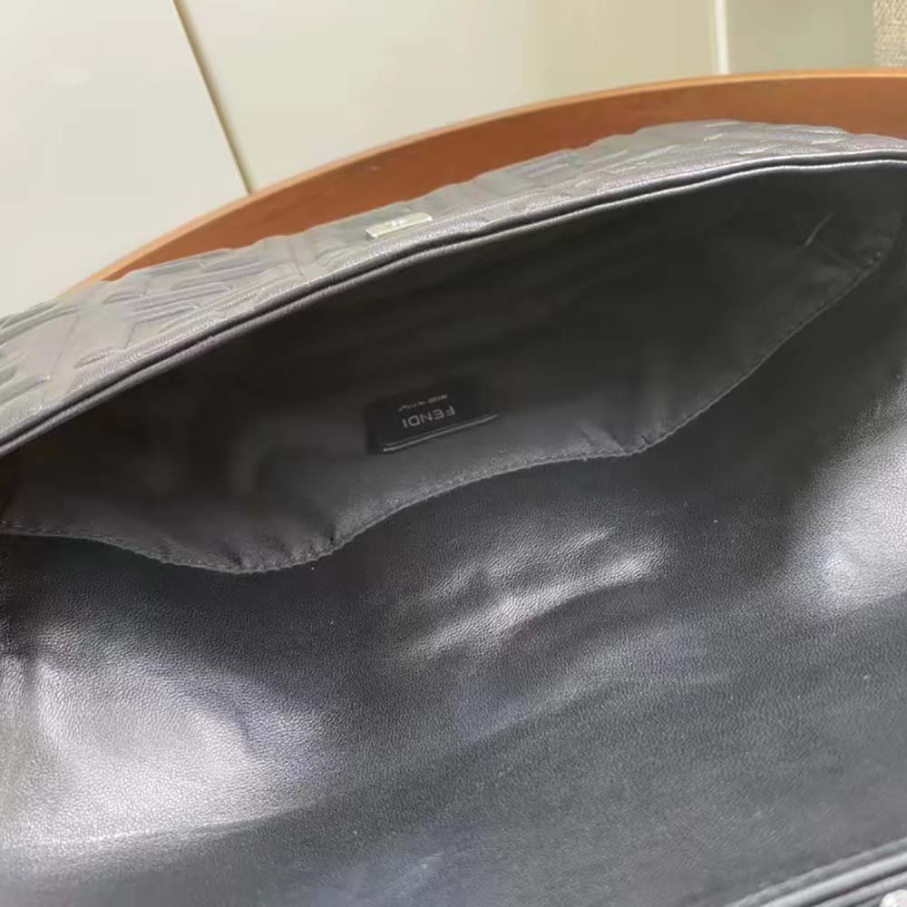 Fendi Men Baguette Black Calf Leather Bag