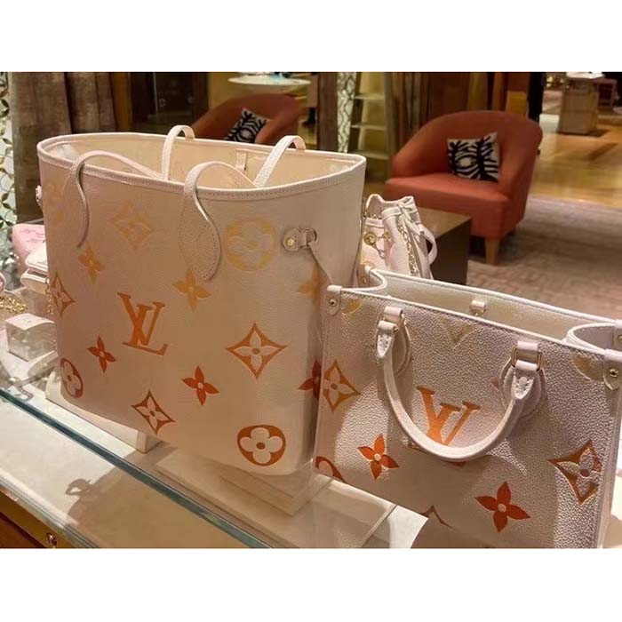 Louis Vuitton LV Women OnTheGo PM​ Neutral Gradient Monogram Empreinte Embossed Cowhide Leather