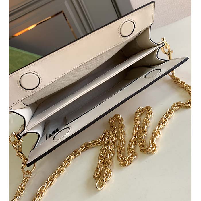 Gucci Women GG Matelassé Leather Small Bag Beige Double G