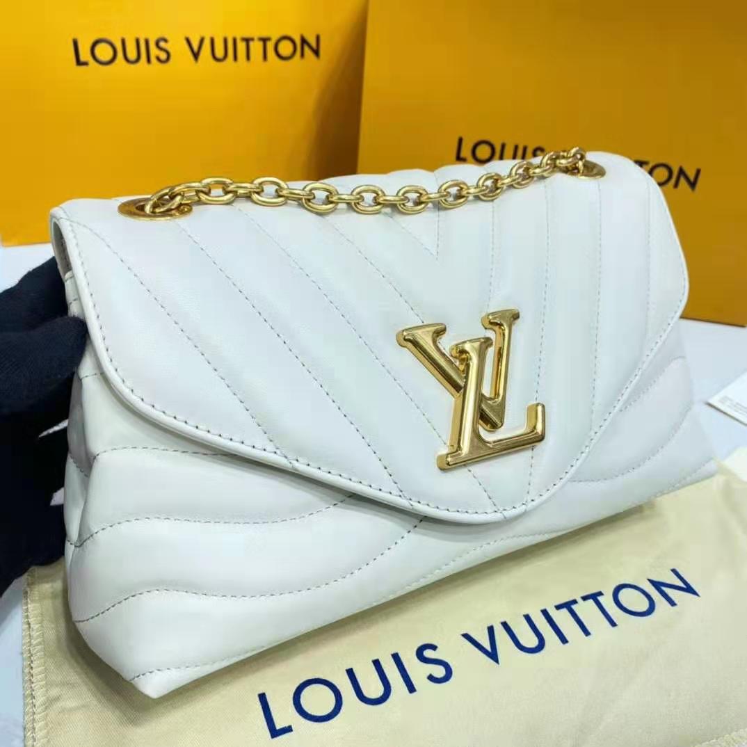 Louis Vuitton LV Women New Wave Chain Bag Handbag White Smooth Cowhide Leather