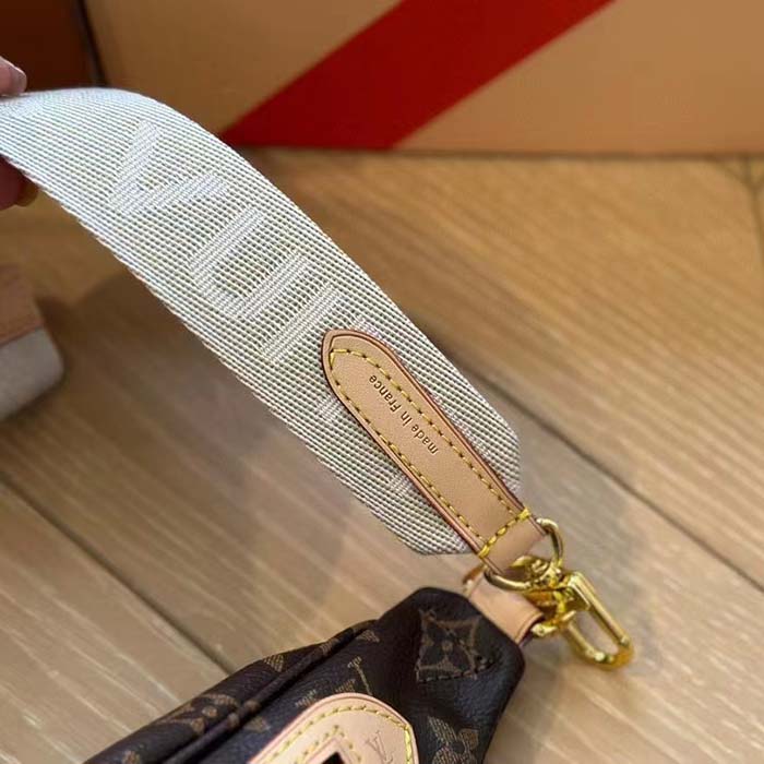 Louis Vuitton LV Women High Rise Monogram Coated Canvas Natural Cowhide Leather