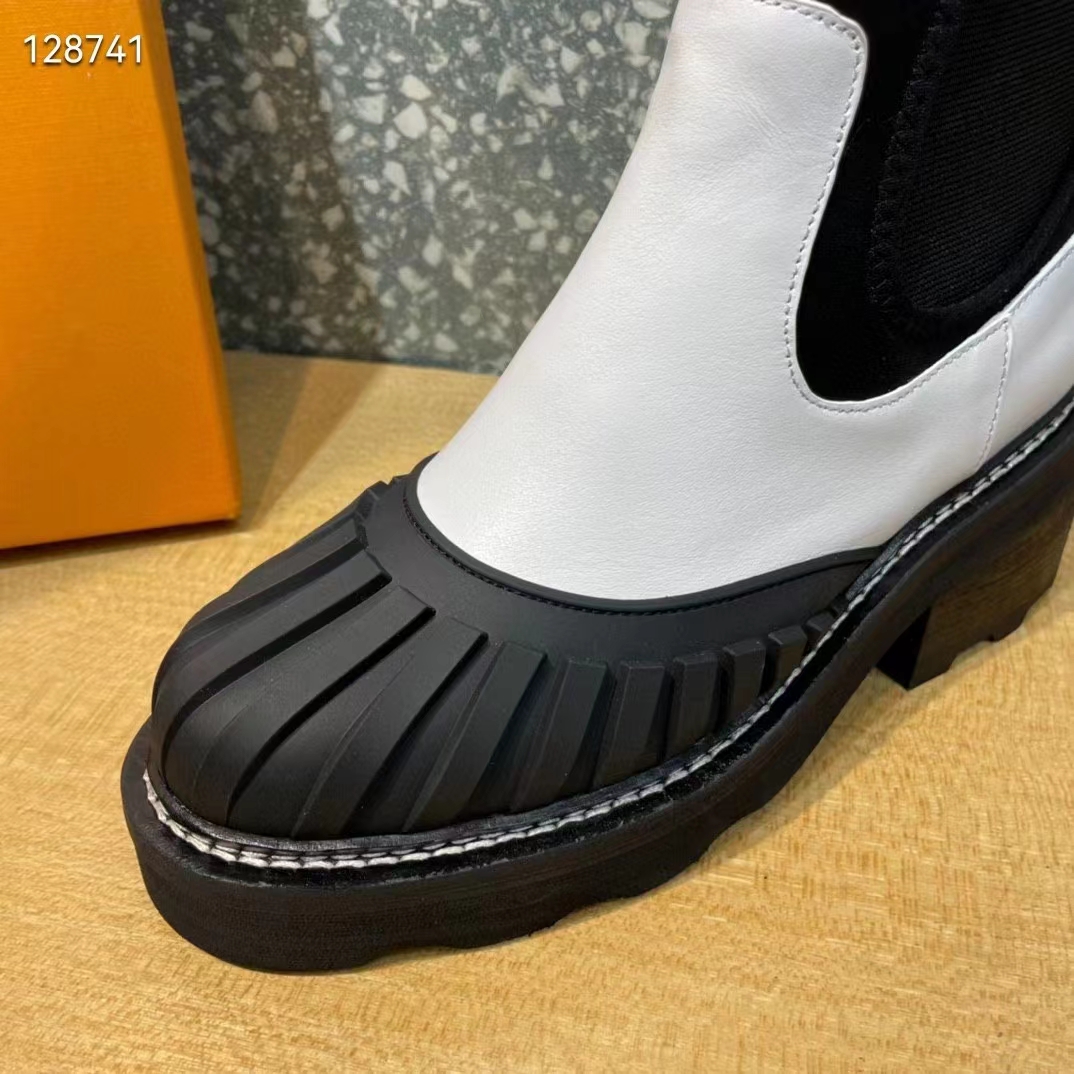 Louis Vuitton Women LV Ruby Flat Ranger Boot White Calf Leather Rubber Outsole
