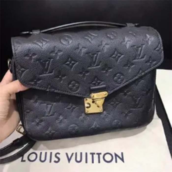 Louis Vuitton LV Women Pochette Métis Bag Black Monogram Grained Cowhide Leather