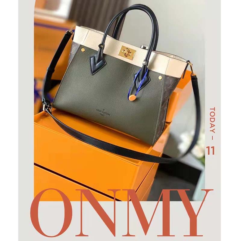 Louis Vuitton LV Women On My Side MM Green Twist Calfskin Monogram Canvas