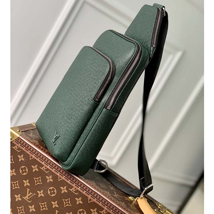 Louis Vuitton LV Unisex Avenue Sling Bag Dark Green Epicea Taiga Cowhide Leather