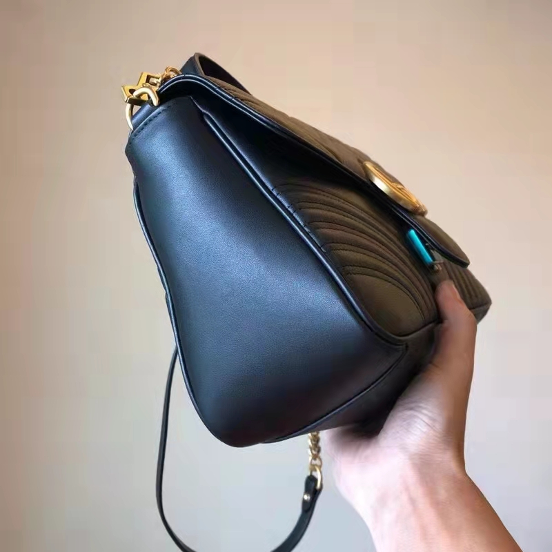 Gucci GG Women GG Marmont Small Top Handle Bag Black Double G