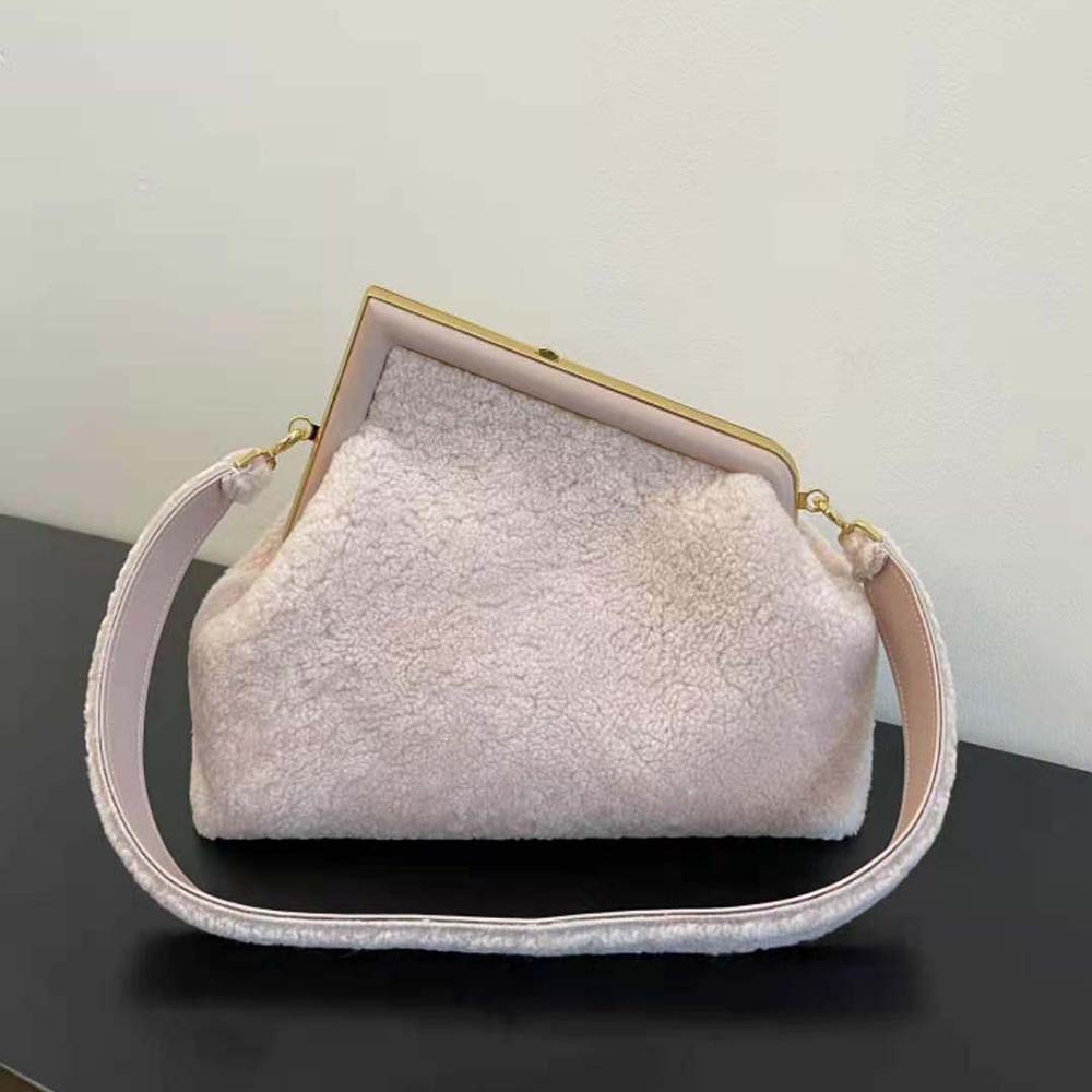 Fendi Women First Medium Pink Sheepskin Bag