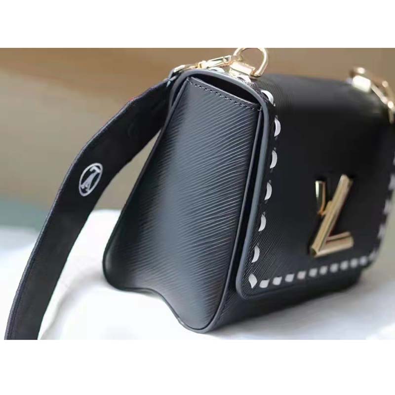 Louis Vuitton LV Women Twist PM Handbag Black Epi Grained Calfskin Leather