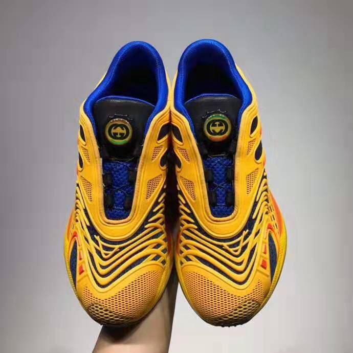 Gucci GG Unisex Ultrapace R Sneaker Knit Fabric Interlocking Double G 3 cm Heel-Yellow