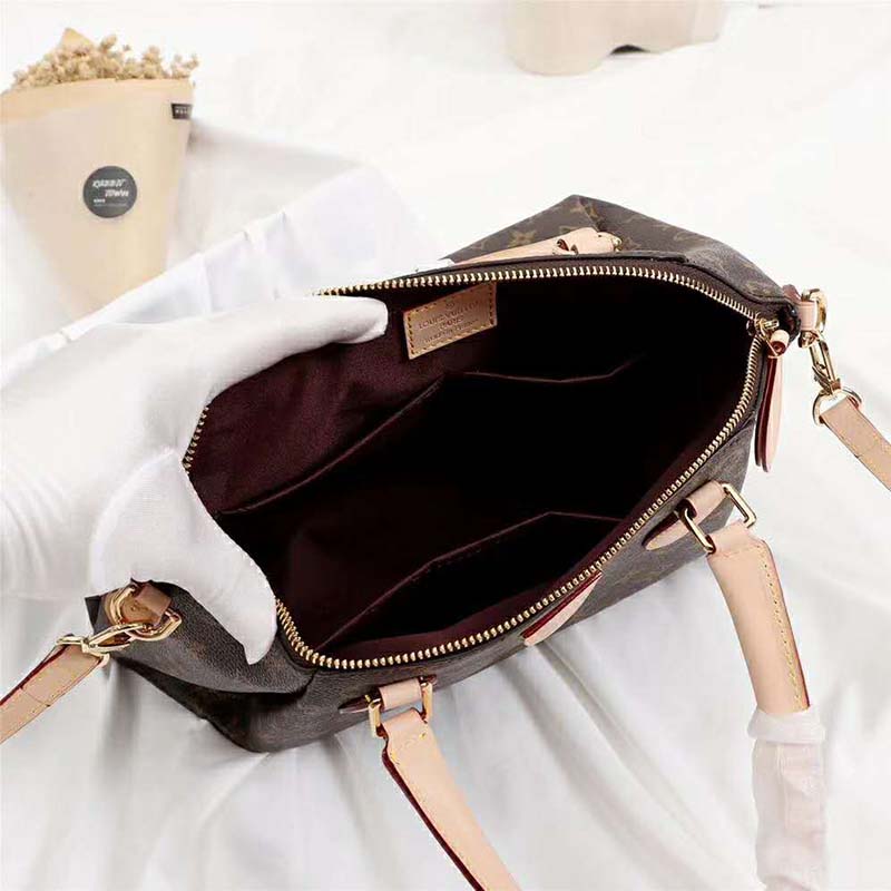 Louis Vuitton LV Women Rivoli MM Handbag in Monogram Coated Canvas-Brown