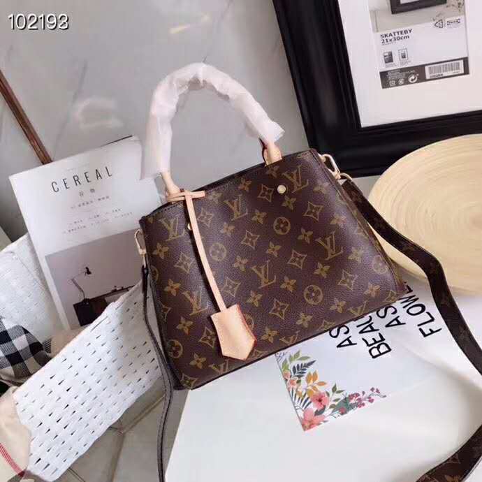 Louis Vuitton LV Women Montaigne BB Bag in Iconic Monogram Canvas-Brown