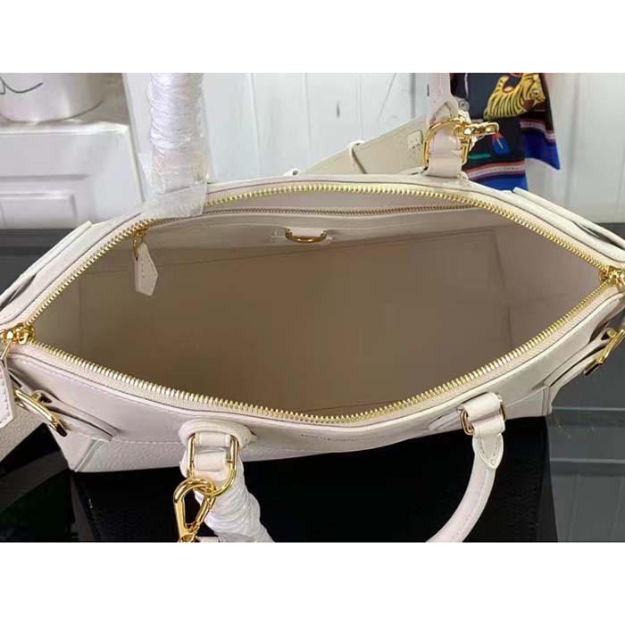 Louis Vuitton LV Women Lock It MM Crème Beige Taurillon Leather Calfskin Calf Leather