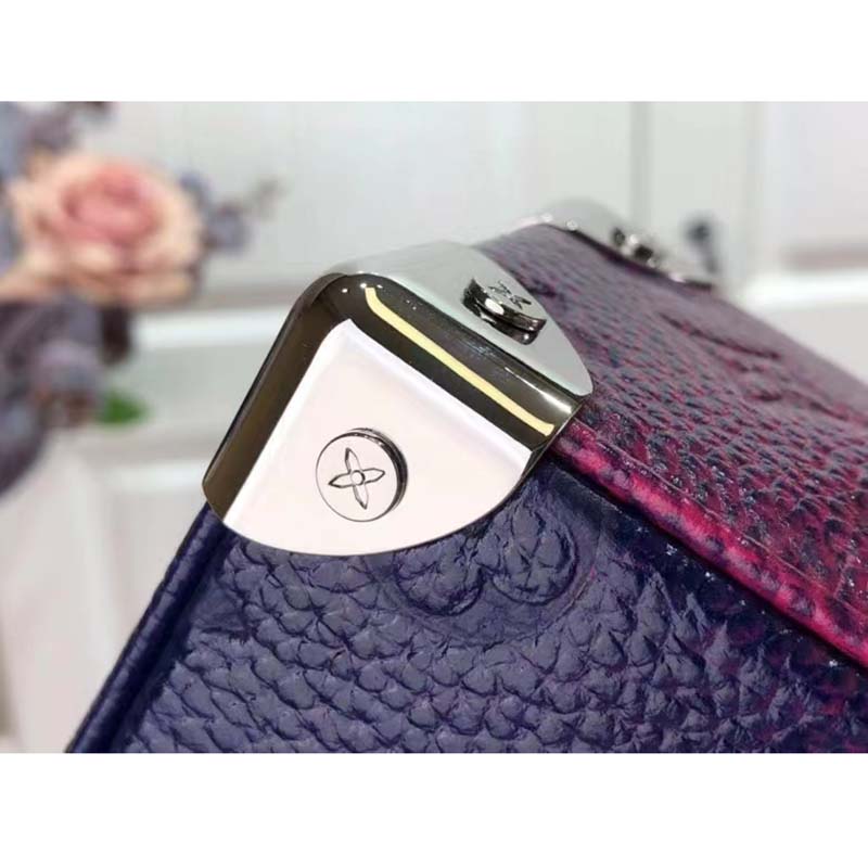 Louis Vuitton LV Unisex Mini Soft Trunk Blue Pink Taurillon Cowhide Leather