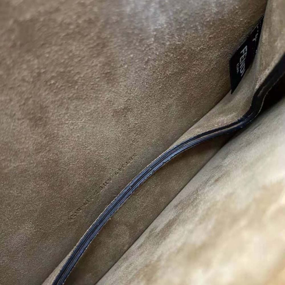 Fendi Women Touch Leather Bag with A Metal FF Clasp-Brown