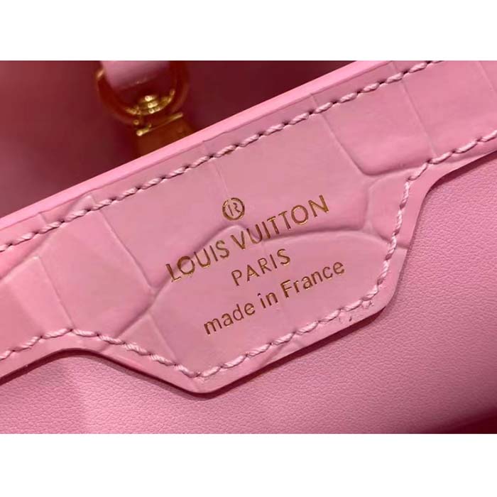 Louis Vuitton LV Women Capucines MM Handbag Pink Crocodilien Brillant Savoir Faire