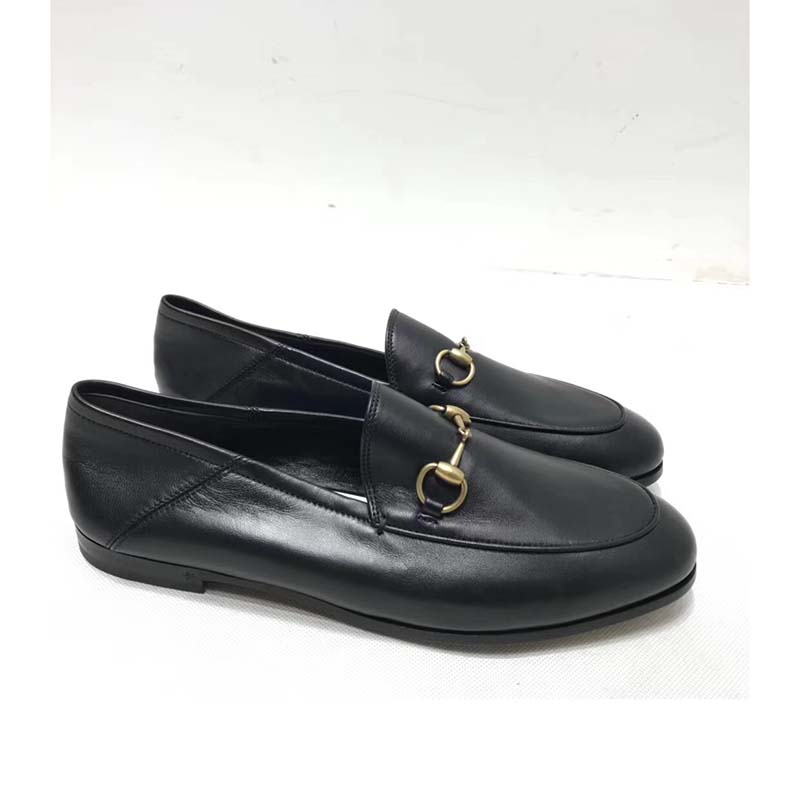 Gucci Women Brixton Leather Horsebit Loafer-Black