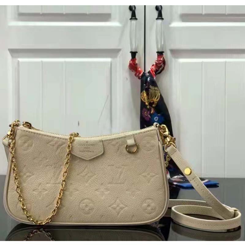 Louis Vuitton LV Women Easy Pouch On Strap White Monogram Supple Grained Cowhide