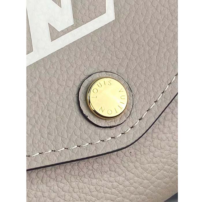 Louis Vuitton LV Unisex Sarah Wallet Cream Monogram Empreinte Embossed Supple Grained Cowhide Leather