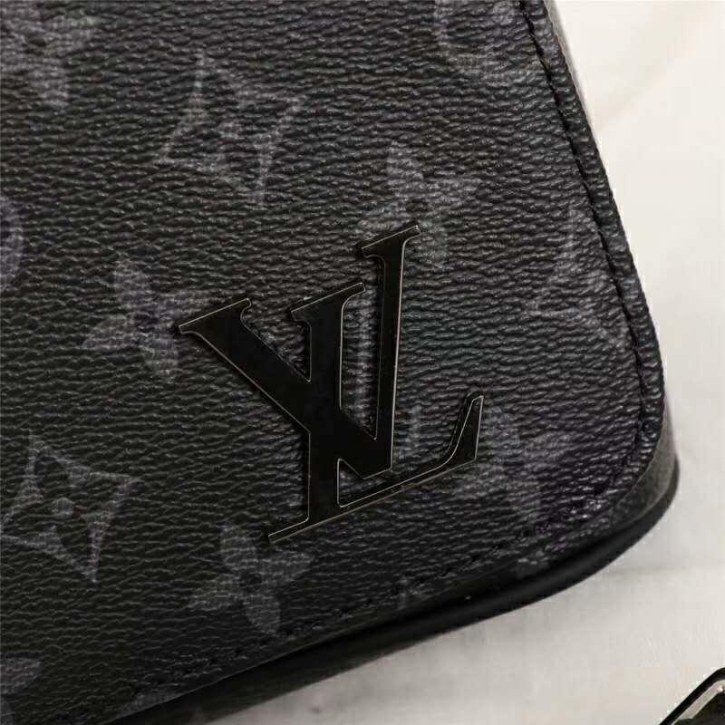Louis Vuitton LV Men District PM Bag in Monogramme Eclipse Canvas-Grey