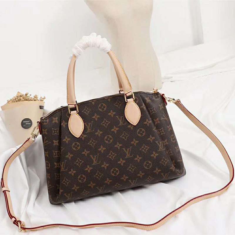 Louis Vuitton LV Women Rivoli MM Handbag in Monogram Coated Canvas-Brown