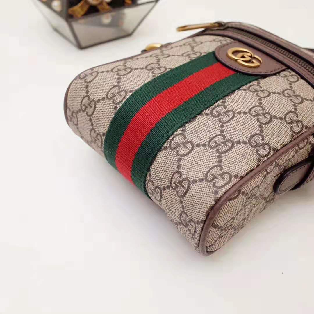 Gucci GG Men Ophidia GG Shoulder Bag in Beige/Ebony GG Supreme Canvas