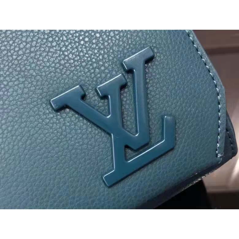 Louis Vuitton LV Unisex New Messenger Blue Aerogram Cowhide Leather Textile Lining