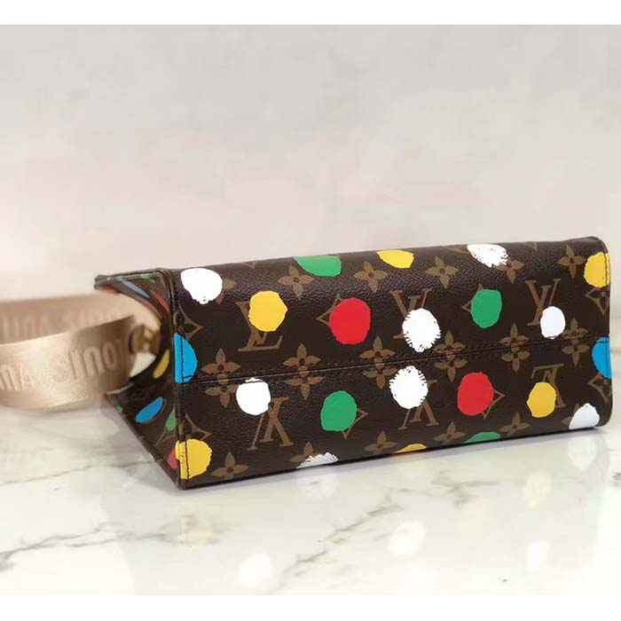 Louis Vuitton LV Women LV x YK OnTheGo PM​ Monogram Coated Canvas 3D Painted Dots Print