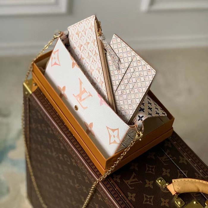 Louis Vuitton LV Women Félicie Pochette Beige Monogram Coated Canvas Microfiber Lining