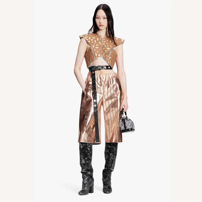 Louis Vuitton LV Unisex Nano Noé Gray Monogram Jacquard Denim Cowhide Leather