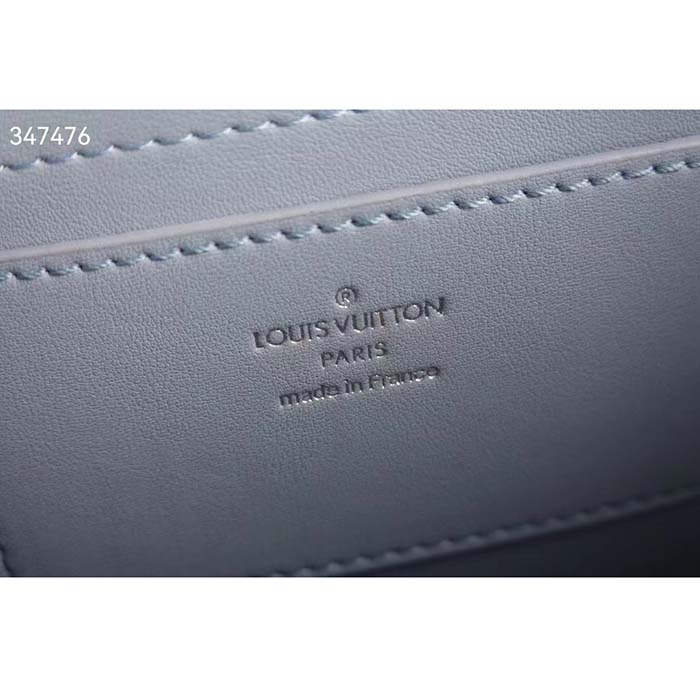 Louis Vuitton LV Women Twist MM Handbag Jean Blue Shearling Smooth Calfskin Leather