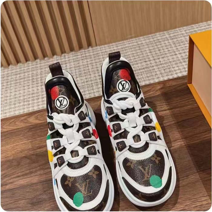 Louis Vuitton Unisex LV x YK Archlight Sneaker Cacao Brown Patent Monogram Canvas Calf Leather