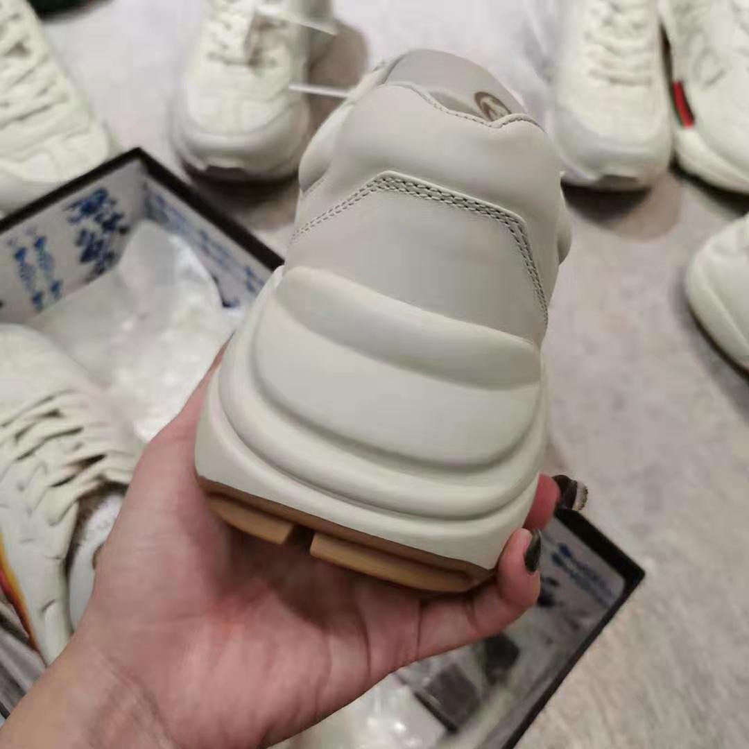 Gucci Women Rhyton Sneaker with Interlocking G and Heart in 4.6 cm Height-Beige