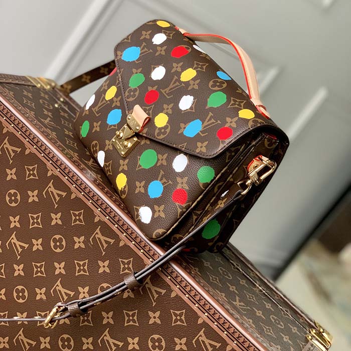 Louis Vuitton Women LV x YK Pochette Métis​ Monogram Coated Canvas 3D Painted Dots