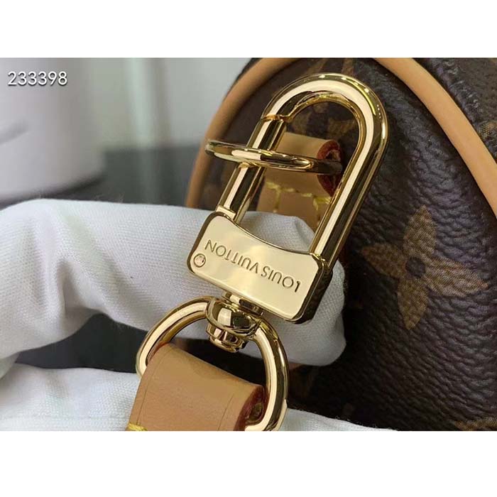 Louis Vuitton LV Women Nano Speedy Bag Pink Monogram Coated Canvas Cowhide Leather