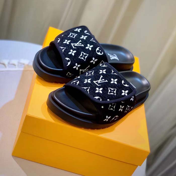 Louis Vuitton LV Unisex Miami Mule Black Mini Monogram Textile Anatomic Micro