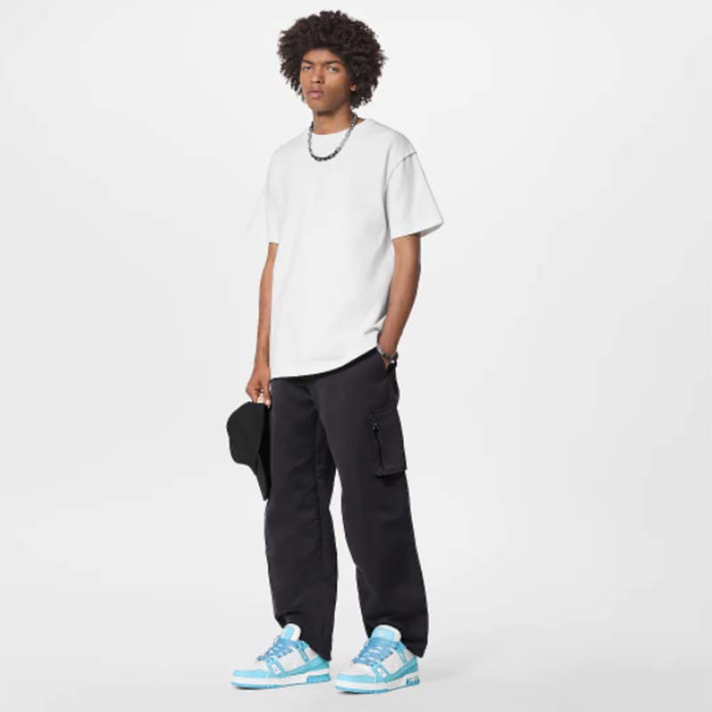 Louis Vuitton LV Unisex Trainer Sneaker Blue Mix Materials Initials Monogram Flowers