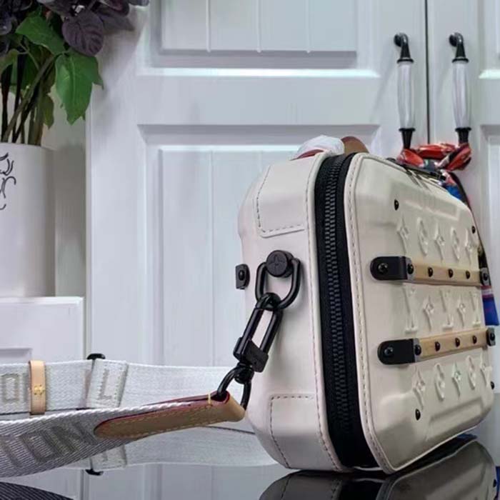 Louis Vuitton LV Unisex Future Trunk White Calf Leather Double Zip Closure