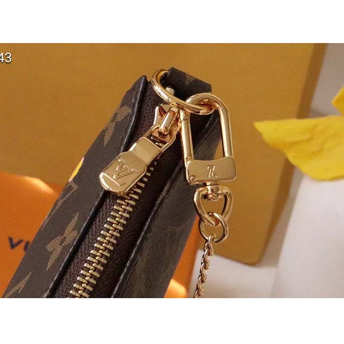 Louis Vuitton LV Women Mini Pochette Accessoires Blue Monogram Coated Canvas