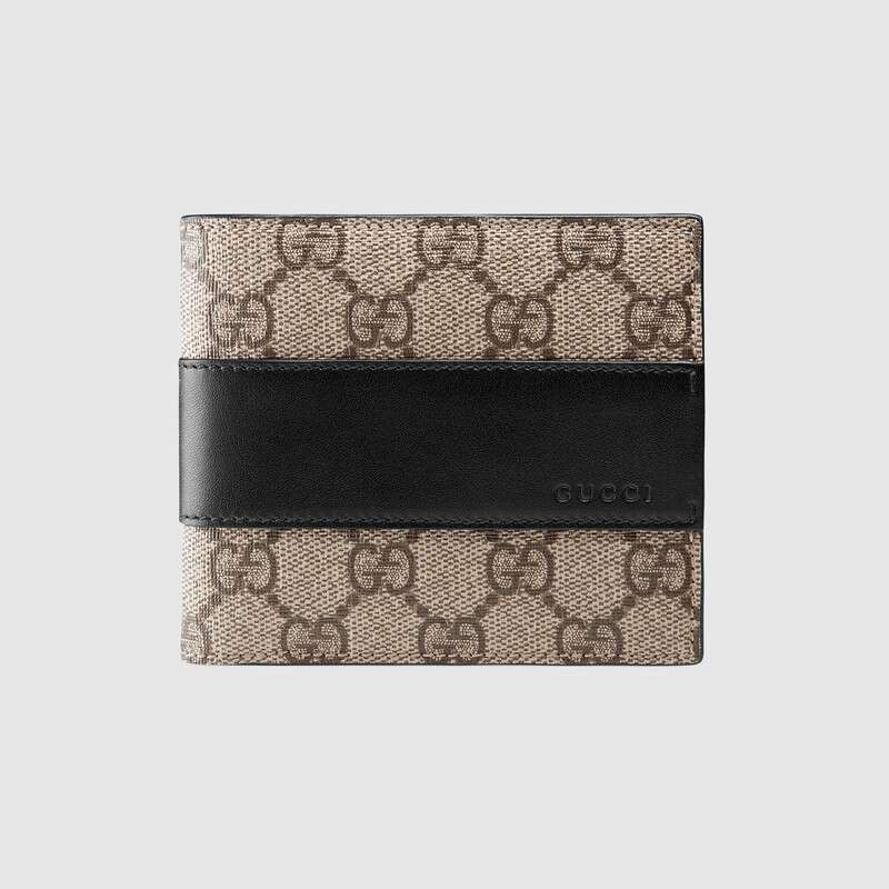 Gucci GG Unisex GG Supreme Wallet in Beige/Ebony GG Supreme Canvas