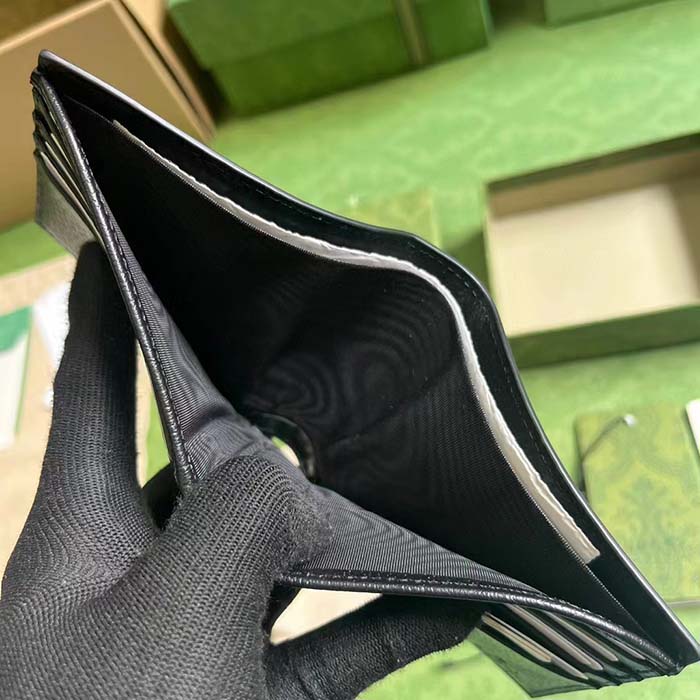 Gucci Unisex GG Wallet Cut-Out Interlocking G Beige Ebony GG Supreme Canvas