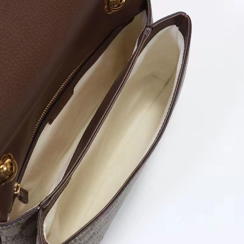 Gucci Women GG Blondie Medium Shoulder Bag Beige Ebony GG Supreme Canvas