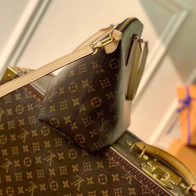 Louis Vuitton LV Women Boétie MM Monogram Coated Canvas Cowhide Leather